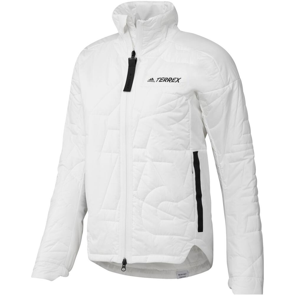 EUC Adidas Terrex MyShelter White Puffer Jacket Reflective Sz M Parley Eco Down